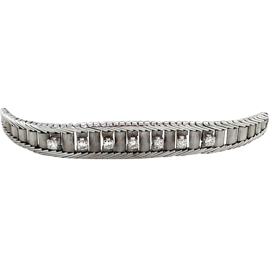 white_gold_bracelet_with__2-5.webp White gold bracelet with diamonds 14 krt>Vintage Jewellery Sale