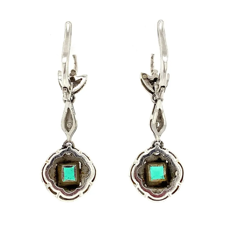 white_gold_earrings_with__4-1.webp White gold earrings with diamond and emerald 14 krt>Vintage Jewellery Fashion