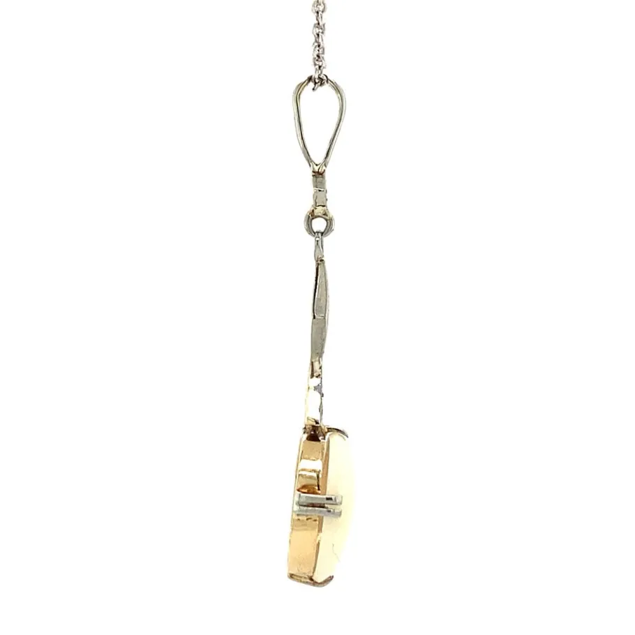 white_gold_pendant_with_o_3-1.webp White gold pendant with opal and rose diamond 14 krt>Vintage Jewellery Online