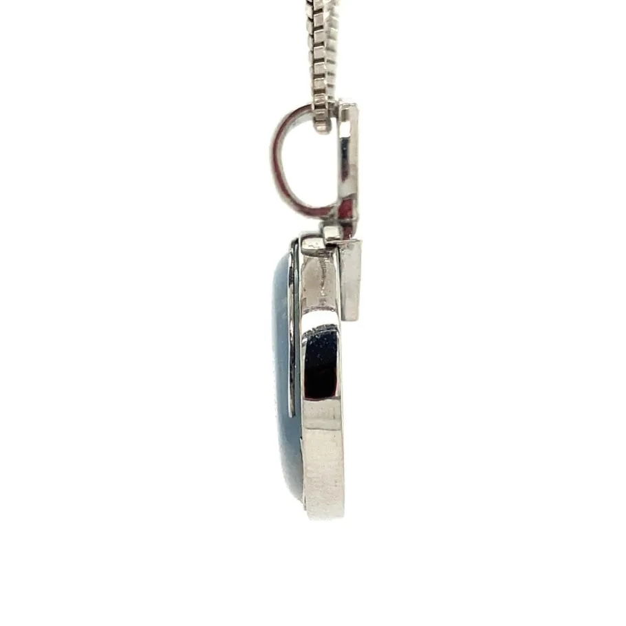 white_gold_pendant_with_o_3.webp White gold pendant with opal doublet and diamond 18 krt>Vintage Jewellery Sale