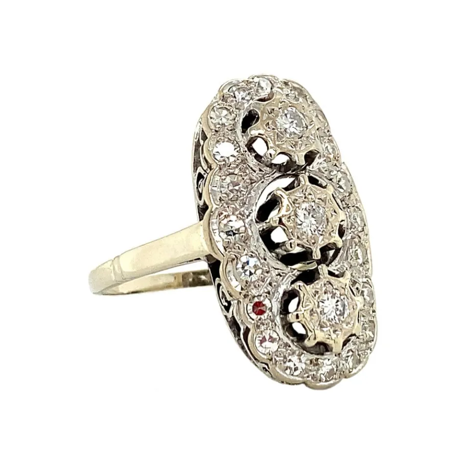 white_gold_princess_ring__2.webp White gold princess ring with diamonds 14 krt>Vintage Jewellery Online