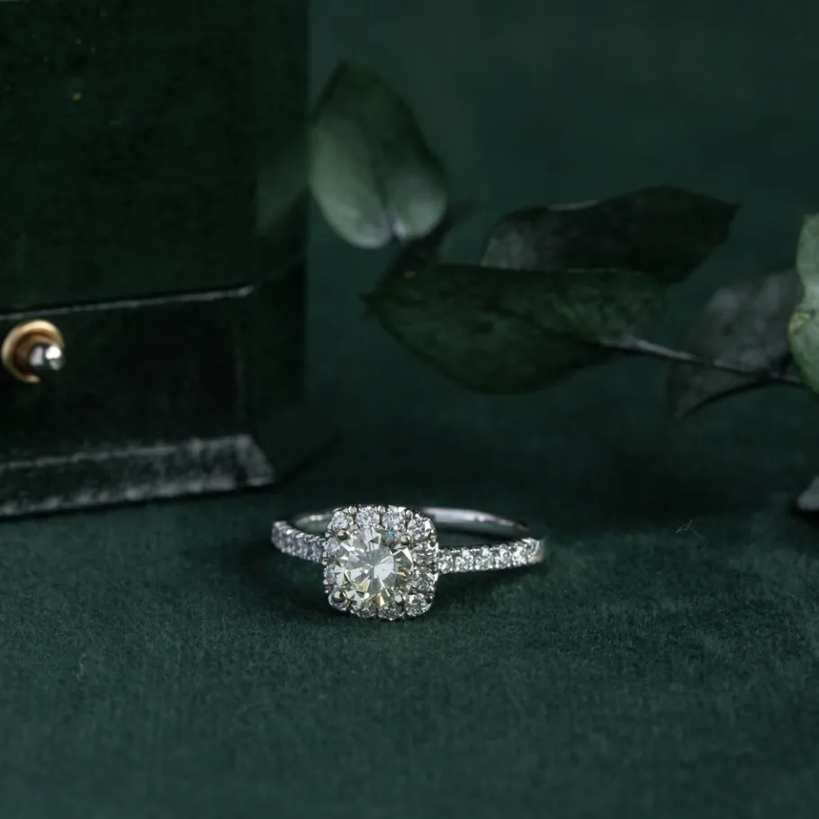 White gold ring with diamonds 18 krt>Vintage Jewellery Discount