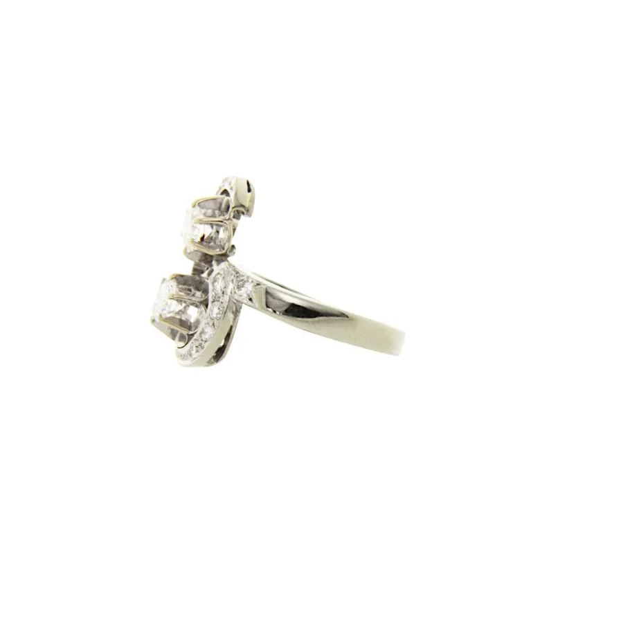 White gold ring with diamonds 14 krt>Vintage Jewellery Sale