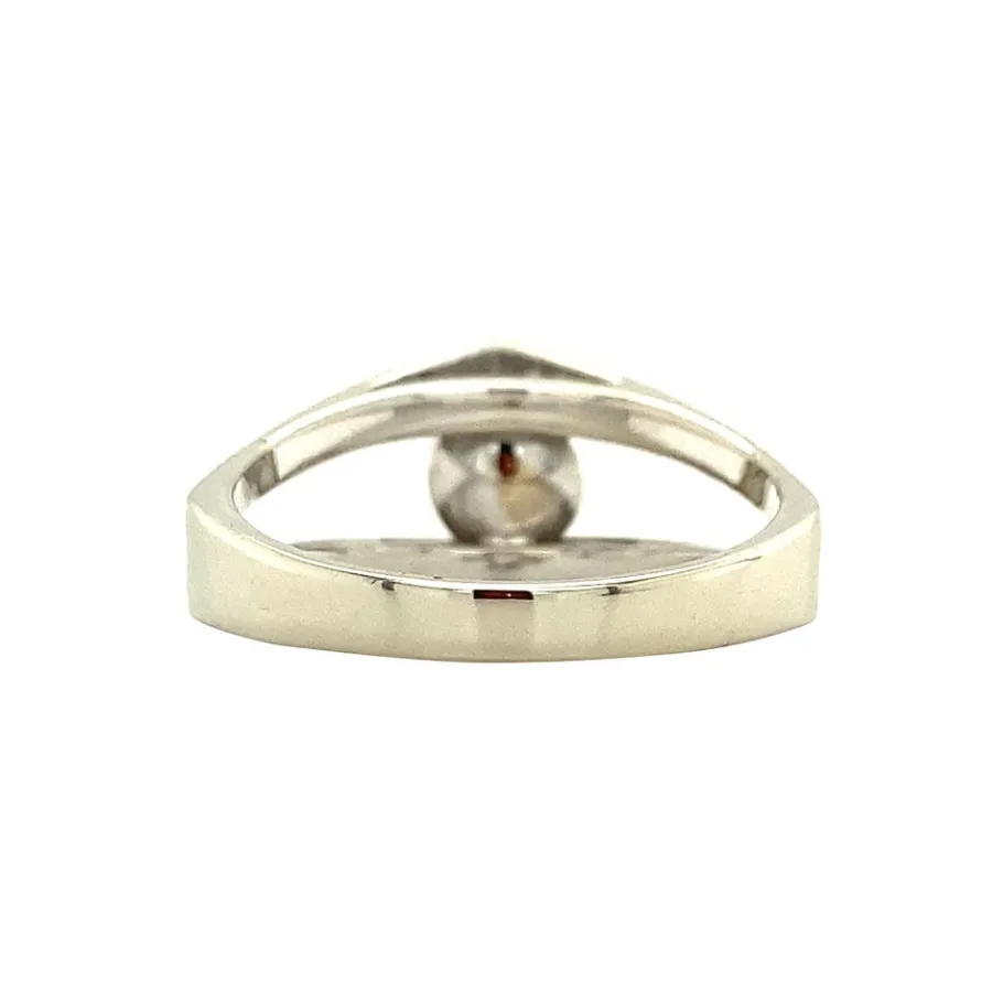 white_gold_ring_with_pear_4.webp White gold ring with pearl 18 krt>Vintage Jewellery New
