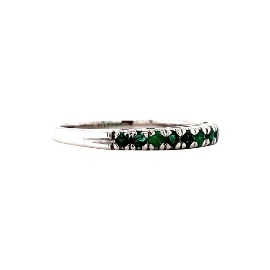 white_gold_row_ring_with__2.webp White gold row ring with natural emerald 18 krt>Vintage Jewellery Best